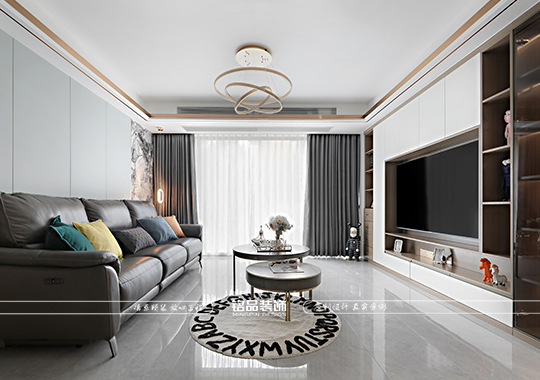 义乌127方现代轻奢风格-三室两厅装修案例
