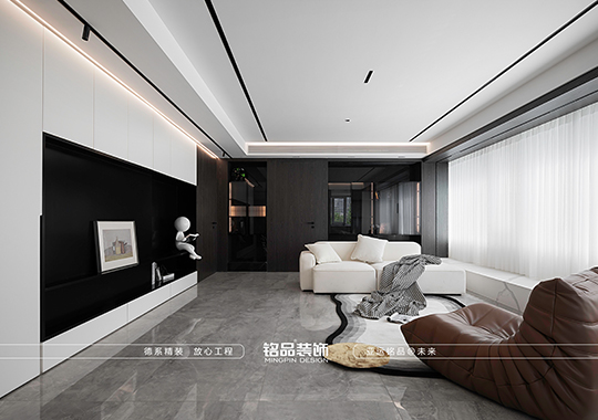 义乌大平层-126方三室两厅-轻奢风格装修案例