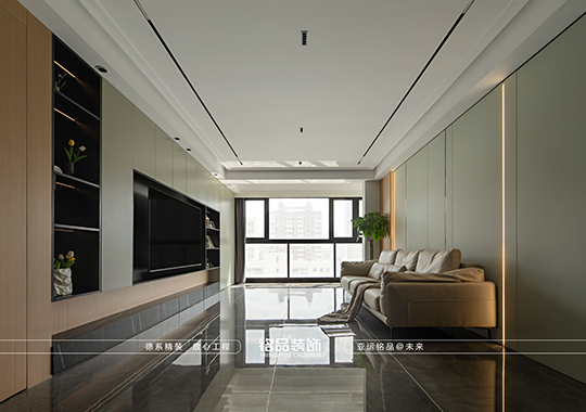 义乌漫悦湾大平层装修-120方两室两厅-现代风格案例