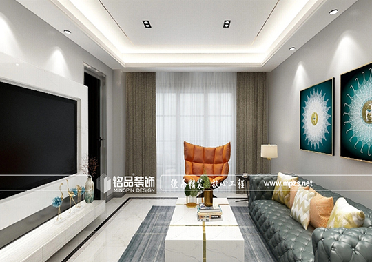 义乌-98m²四居室装修-现代轻奢风格案例