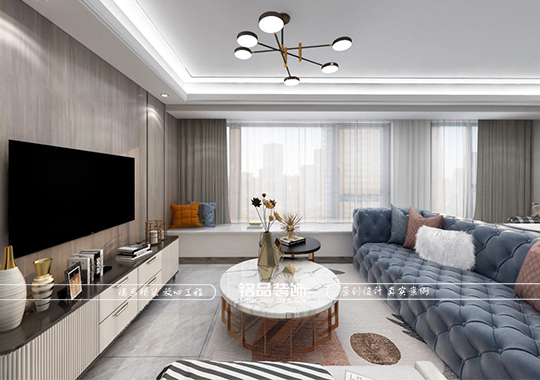 义乌大平层-115平现代风格-四居室装修案例
