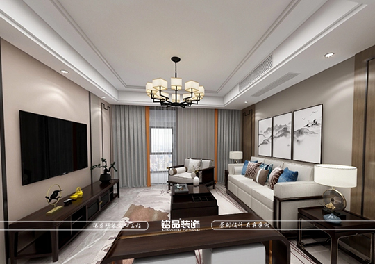 义乌大平层-130平新中式风格-四居室装修效果图