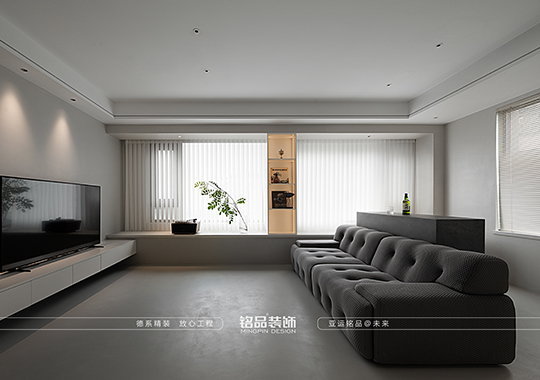 义乌极简风格-112m²-四居室厅装修案例