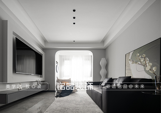 义乌云璟府现代黑白灰-89m²三室两厅-小户型平层装修案例