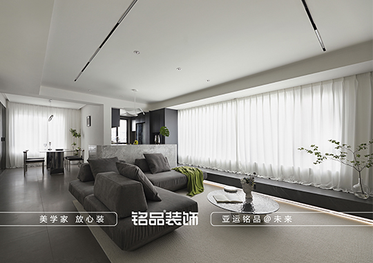 义乌意式极简-110方大平层-两居室装修案例