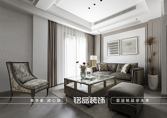 义乌排屋装修-320平美式轻奢-五居室装修案例